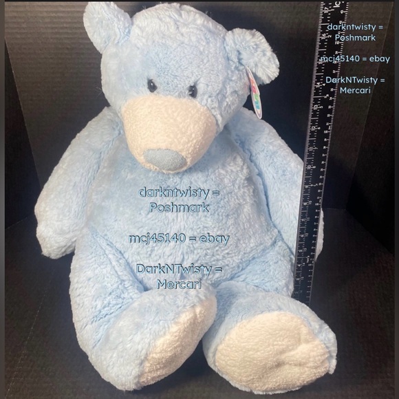 JUMBO RARE VHTF BNWT Mary Meyer Huge Blue Teddy Bear GREAT GIFT - Picture 6 of 16